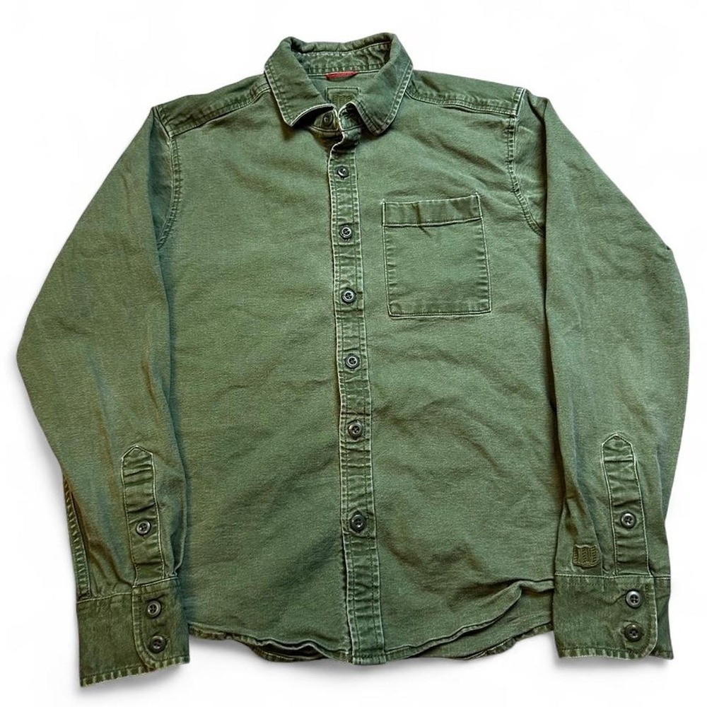 Topo Designs Dirt Shirt Mens Small Green Button Up Canvas Long Sleeve Huckberry